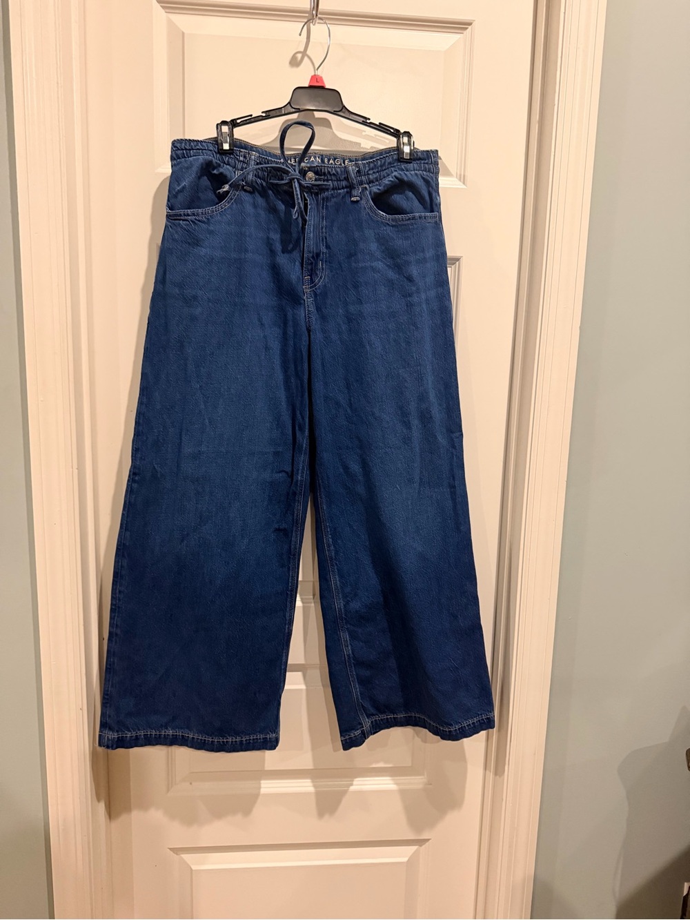American Eagle Outfitters Dark Blue Wide-Leg Jeans